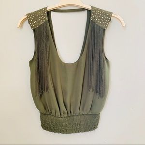 Bebe tassel sleeveless top
